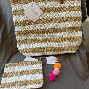 BRAND NEW WITH TAGS Thirty One Tan and white Tote